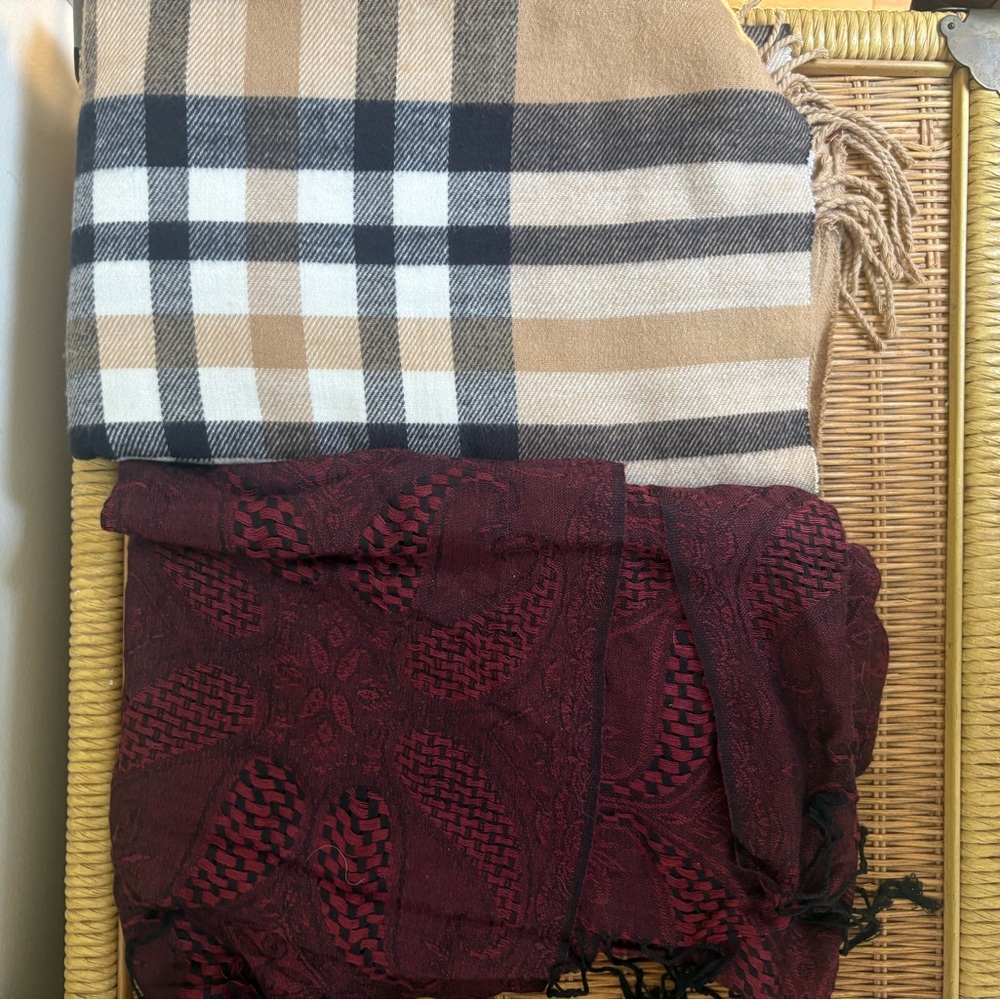 Plaid and Paisley Scarves Set